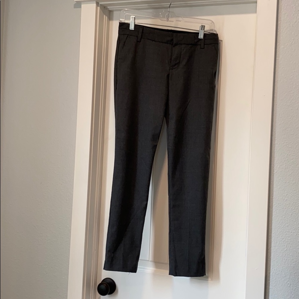 Gray ankle-length slacks